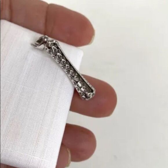 Breuning Nordstrom Crystal Oblong Pendant .925 Silver New - Picture 5 of 8